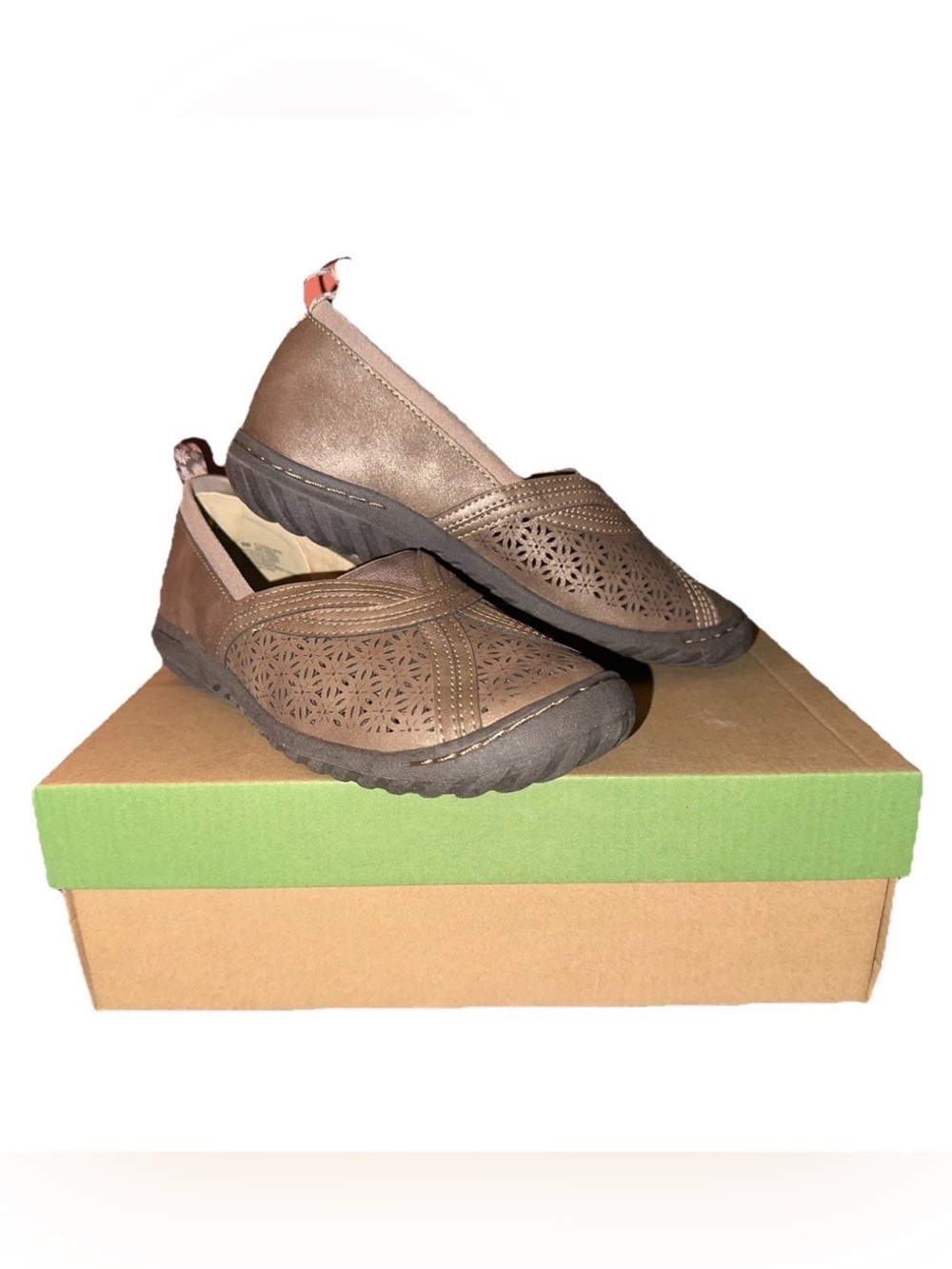 Jambu JBU Florida Womens Slip On Shoes Blush Shimmer 6W Casual Arch Support